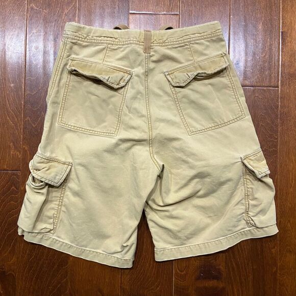 American Eagle Outfitters Y2K Cargo Utility Tan Brown Vintage Shorts Men's 30 - Picture 4 of 7